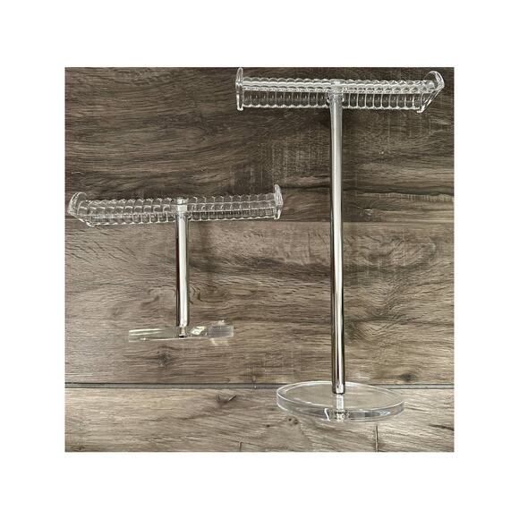 Isaac Jacobs Clear Acrylic Necklace Bracelet Holder Organizer Stands for Jewelry - Picture 3 of 6